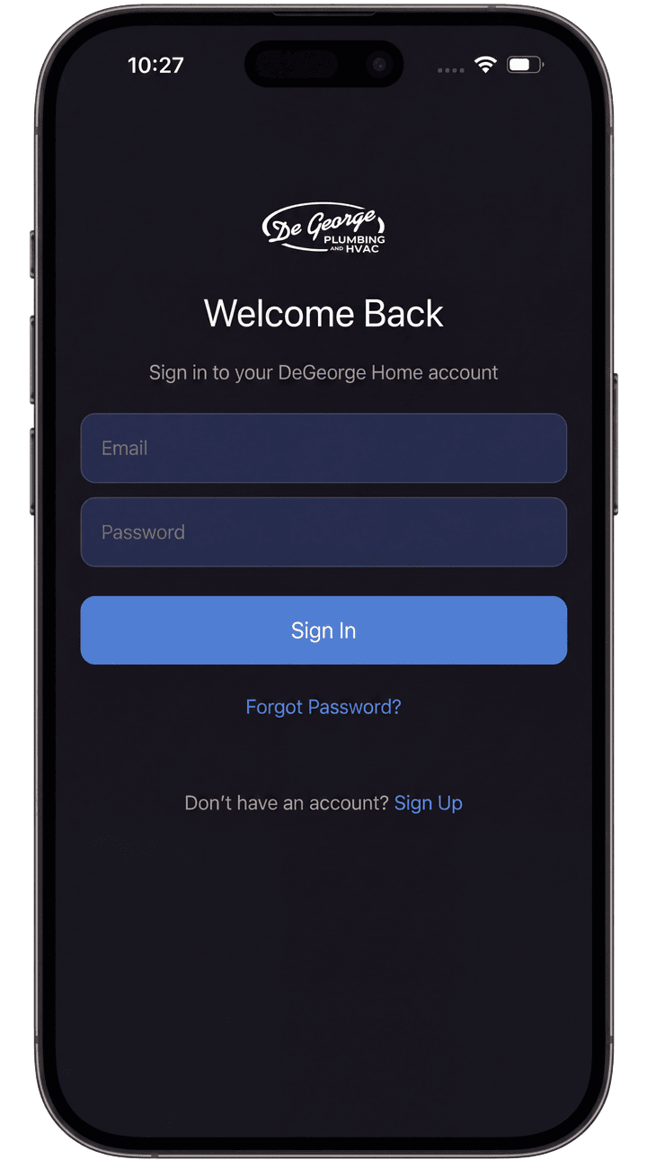 Login screen — branded